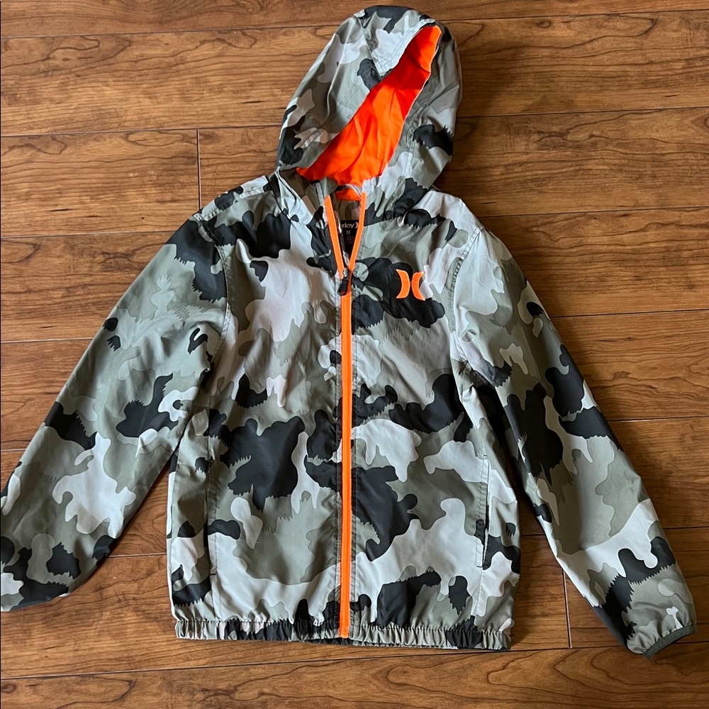 Hurley Kids Camo Raincoat with Orange Accents